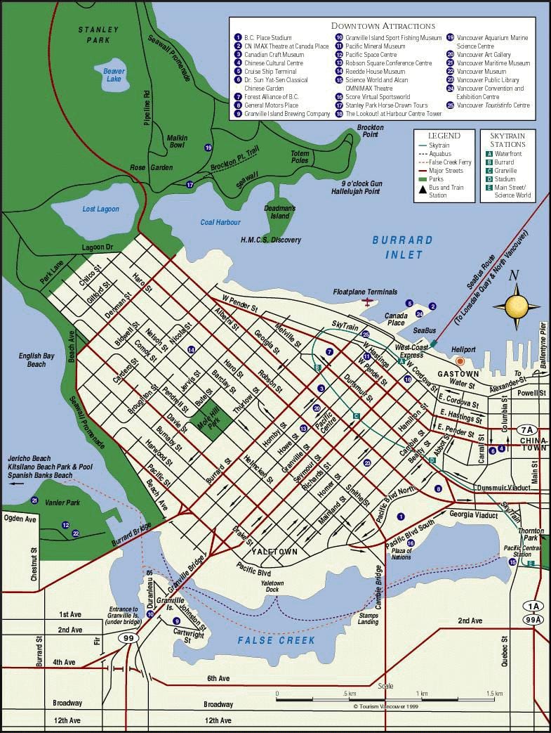 vancouver bc sevärdheter karta