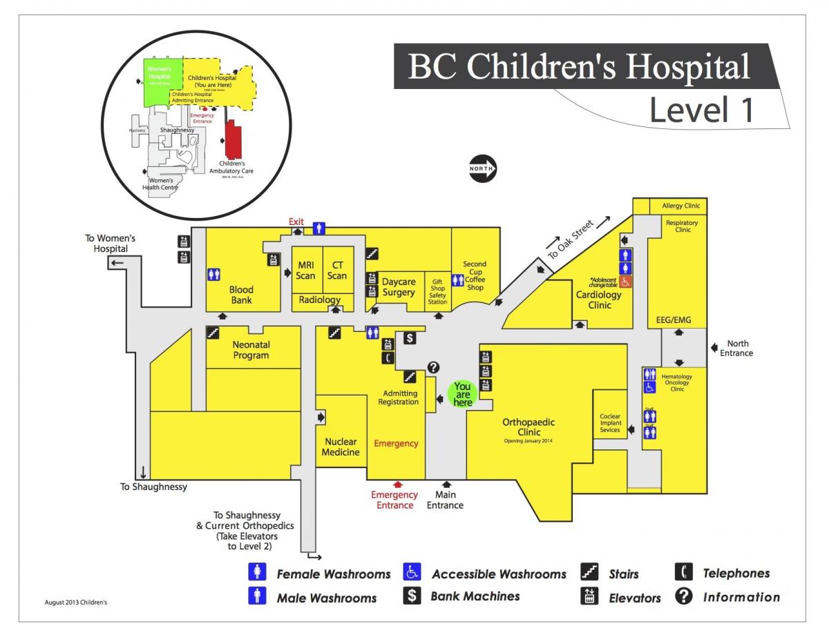 Karta över children ' s hospital i vancouver