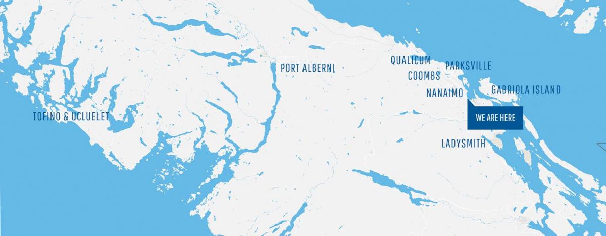 Karta över coombs vancouver island 