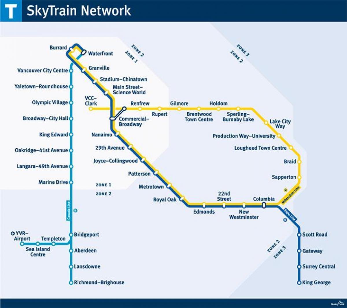 skytrain-stationen linje karta