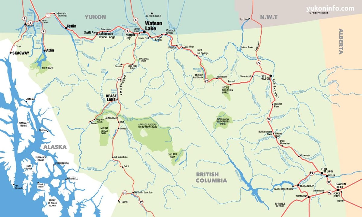Karta över södra british columbia