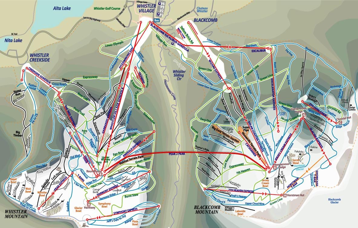 Karta över vancouver och whistler kanada