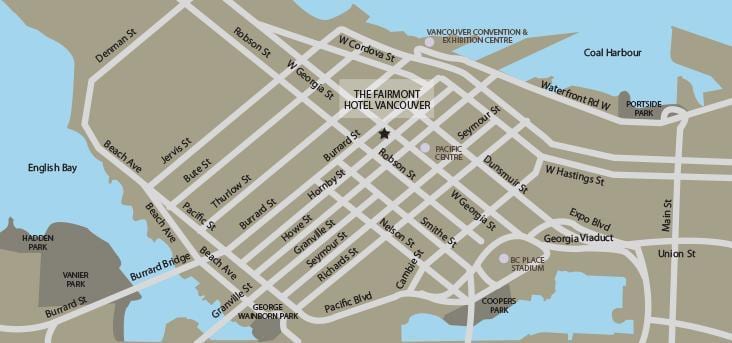 Karta för vägbeskrivning vancouver