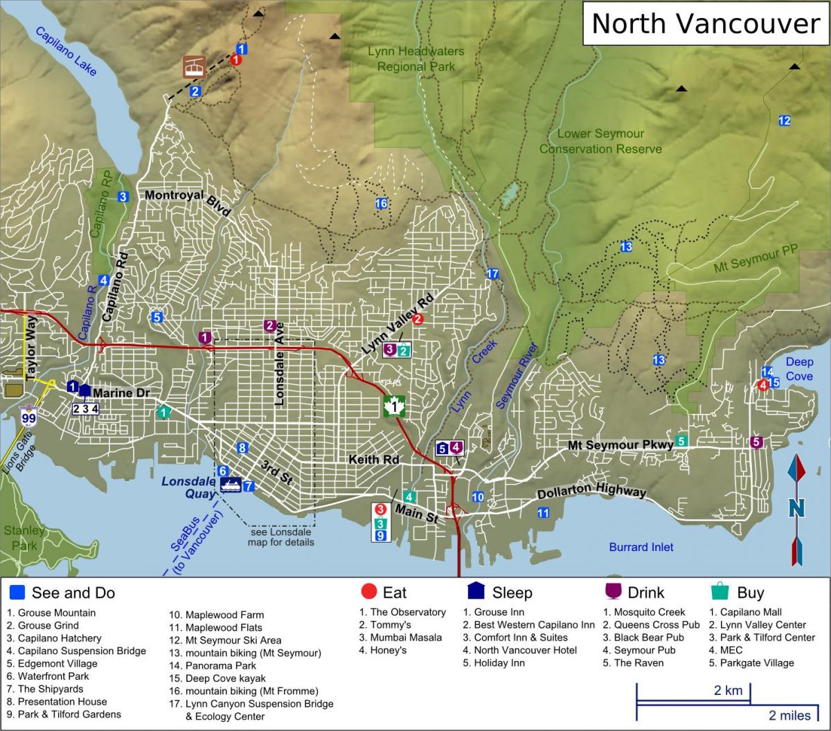 karta över north vancouver bc