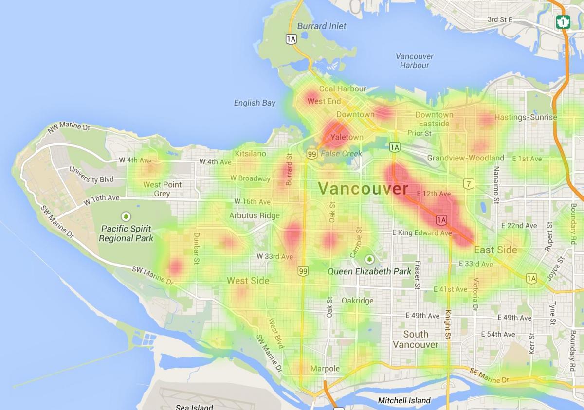 stadskarta över vancouver bc
