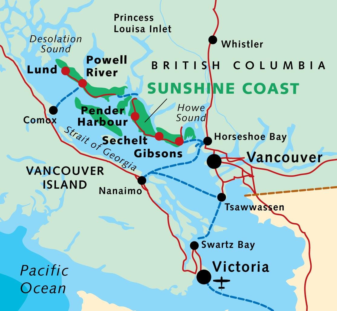Karta över vancouver färja