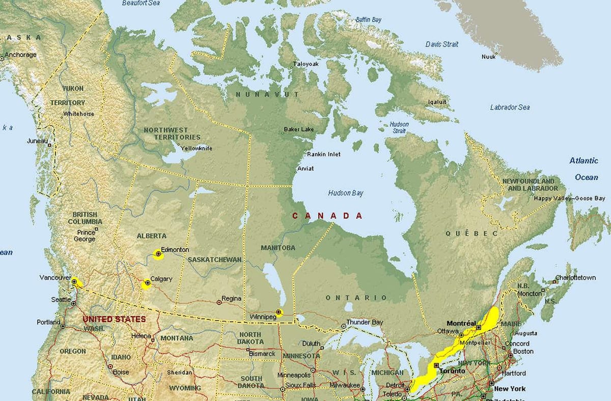 Karta över vancouver gränsövergång