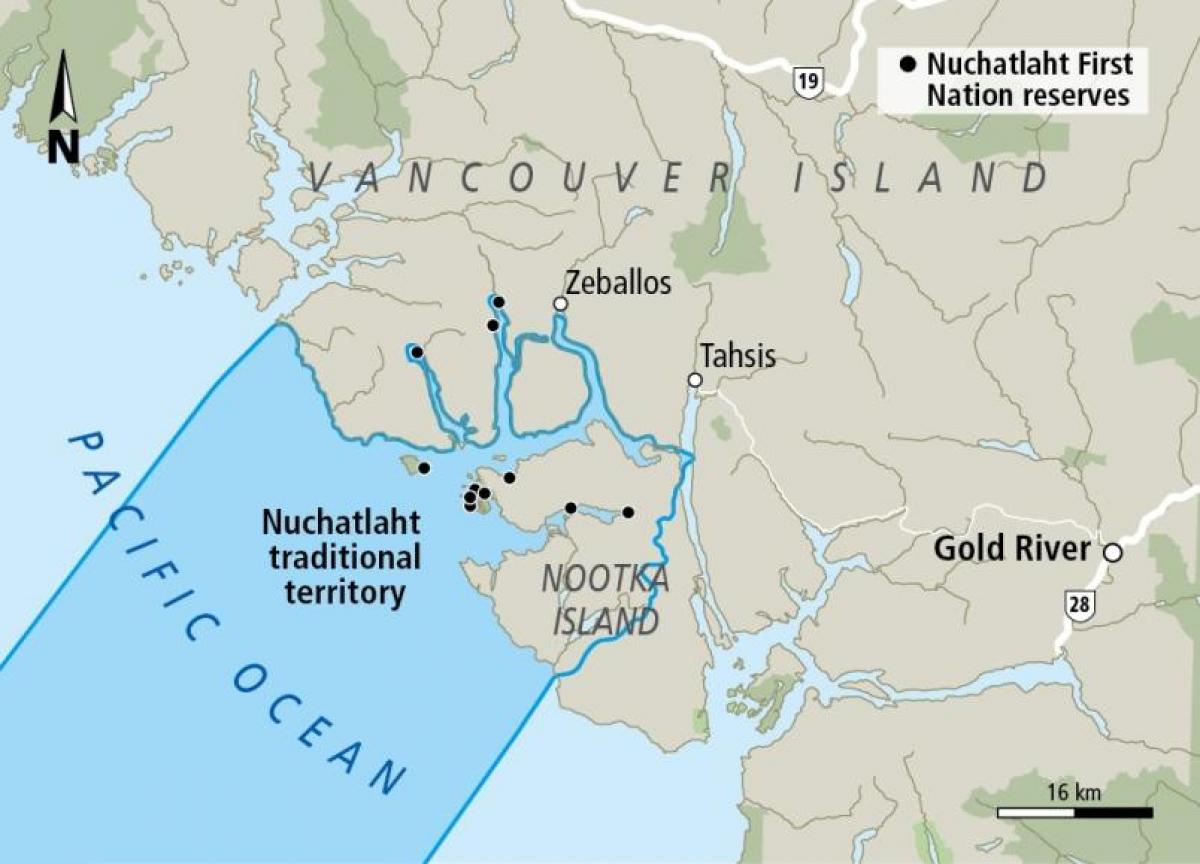 Karta över vancouver island first nations