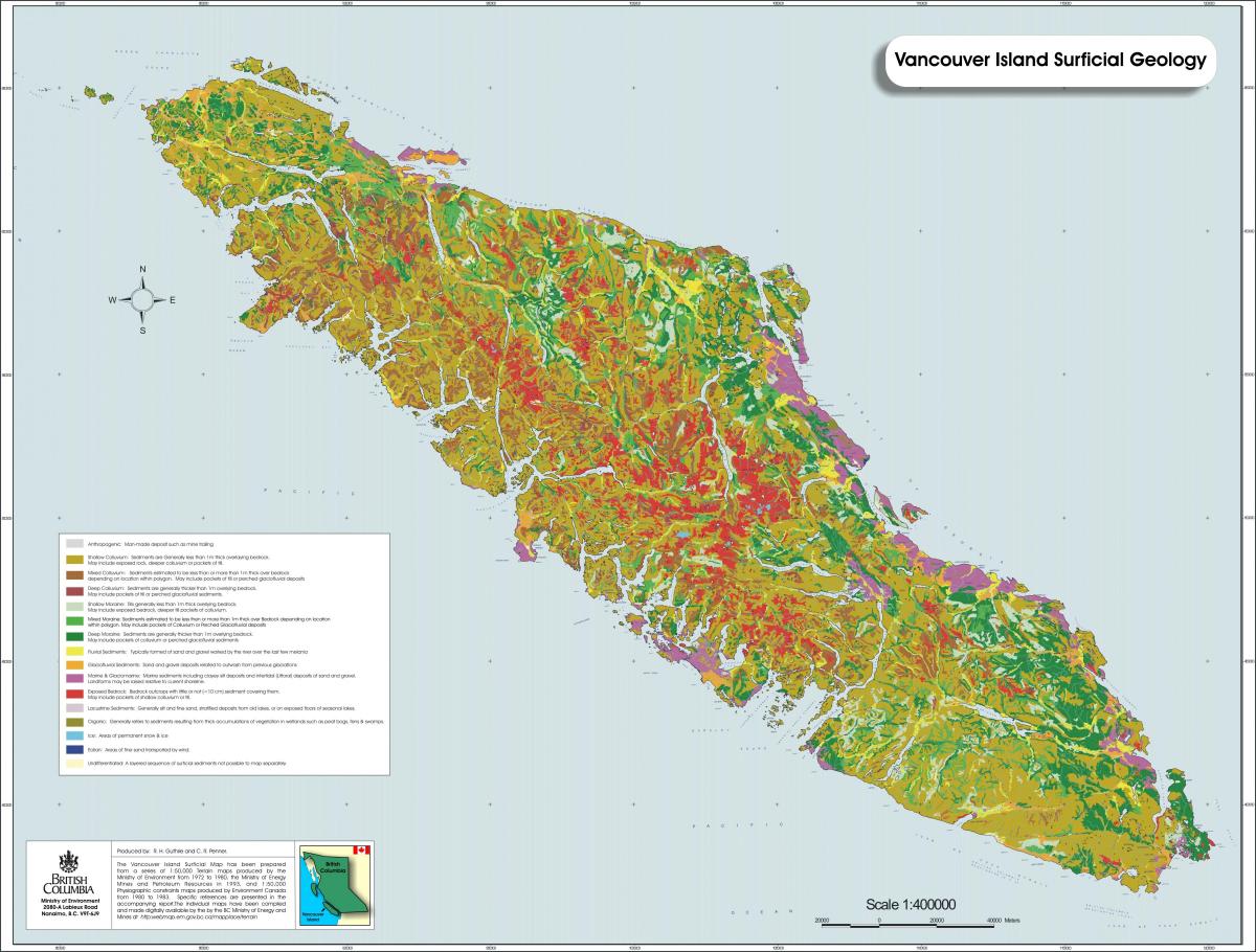 Karta över vancouver island geologi