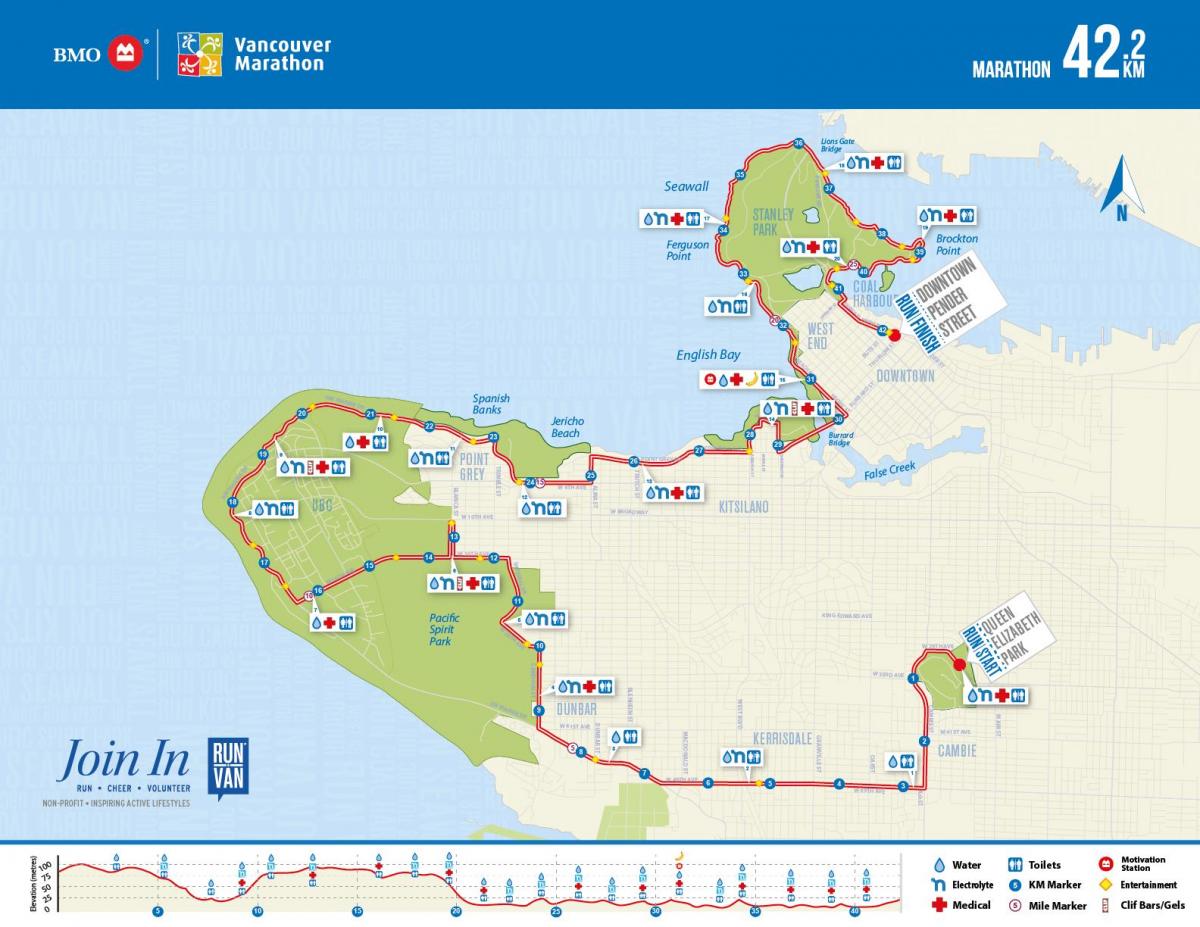 Karta över vancouver marathon