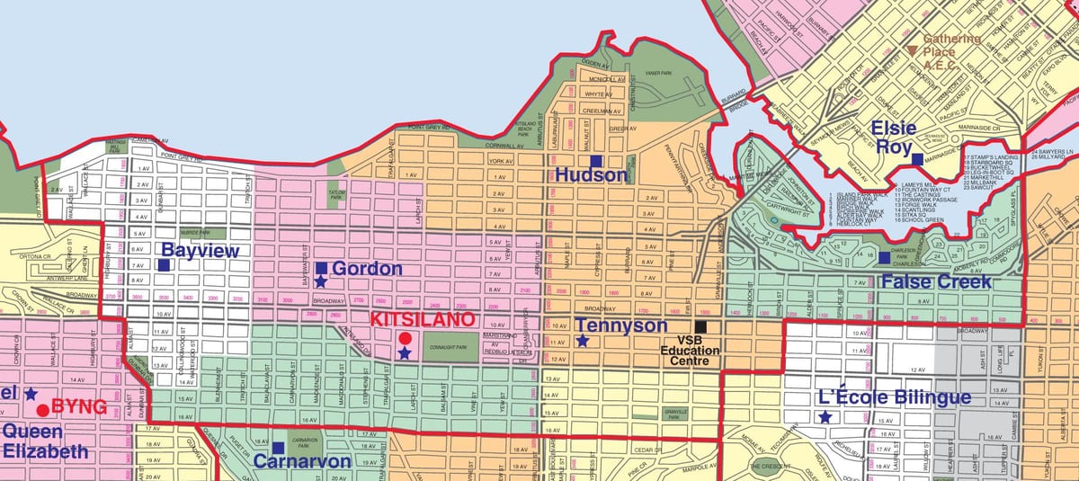 vancouver school district gränsen karta