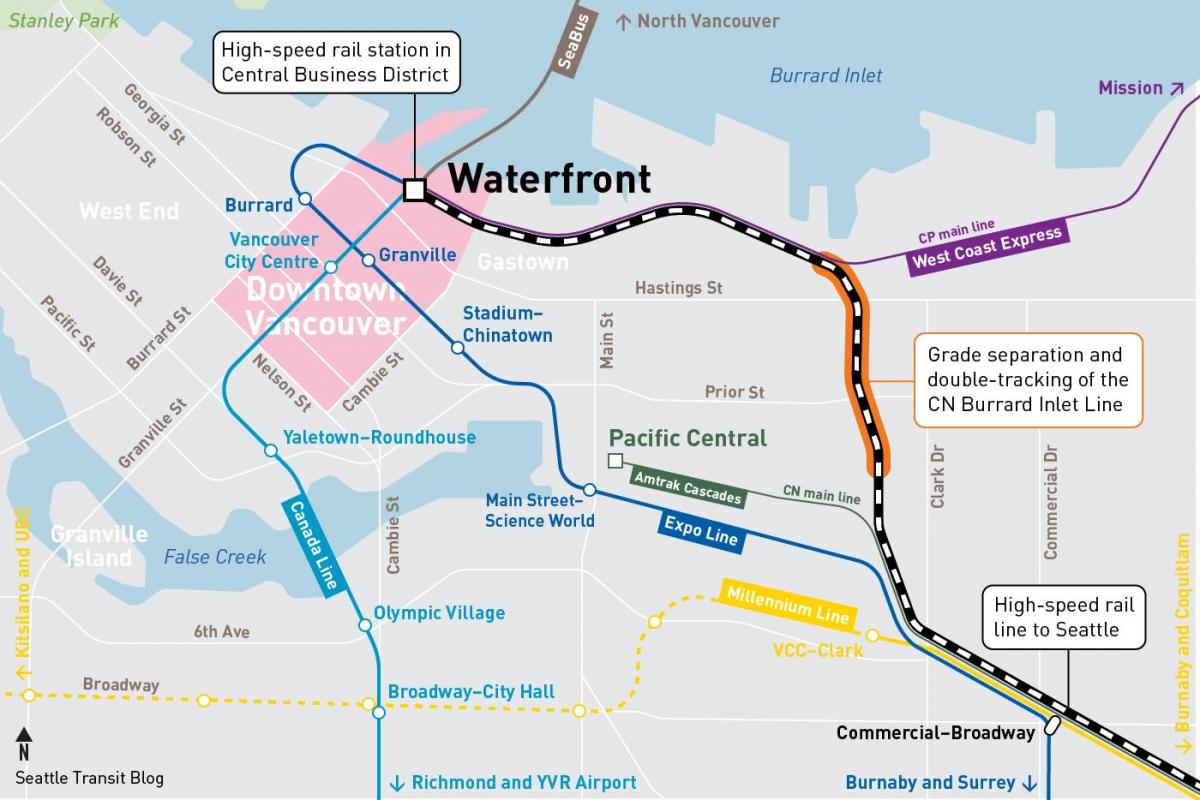Karta över waterfront station vancouver