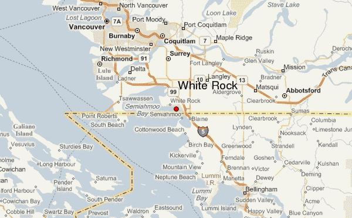 Karta över white rock vancouver