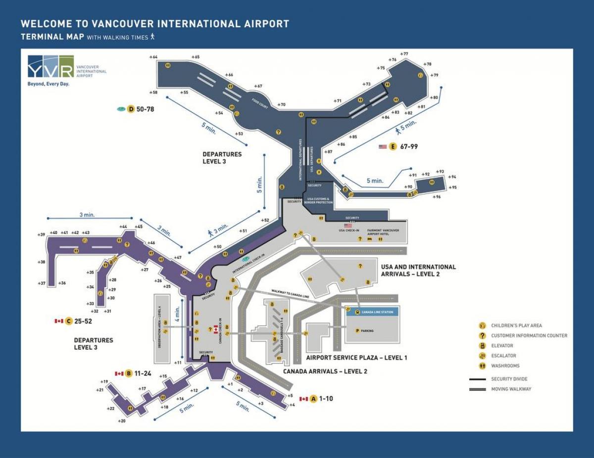 vancouver kanada flygplats karta