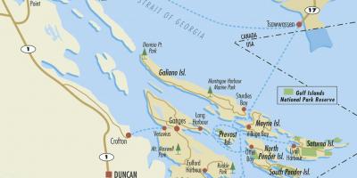 Kanadensiska gulf islands karta