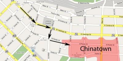 Karta över chinatown vancouver