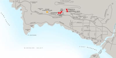 Karta över west vancouver bc