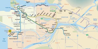 Karta över metro vancouver området