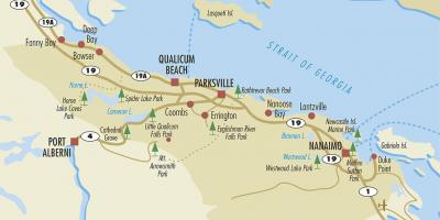 Karta över parksville vancouver island