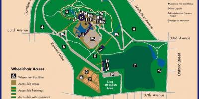 Karta över drottning elizabeth park i vancouver