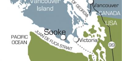 Karta över sooke vancouver island