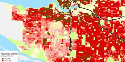 Karta över vancouver island befolkningstäthet