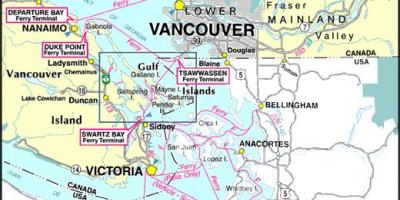 Vancouver island ferry rutter karta