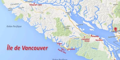 Karta över vancouver island guld hävdar 