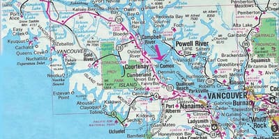 Karta över vancouver island sjöar