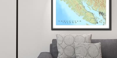 Karta över vancouver island väggen