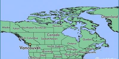 Karta över kanada visar vancouver