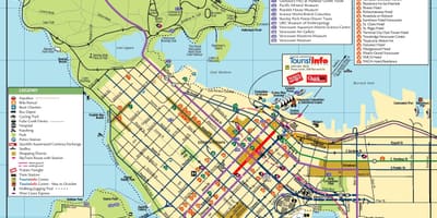 Downtown vancouver karta med sevärdheter
