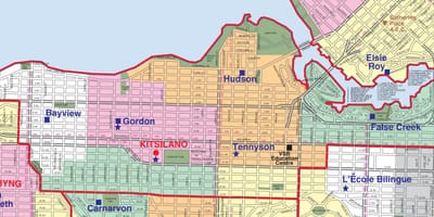 Vancouver school district gränsen karta