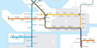 Karta över vancouver transitområde